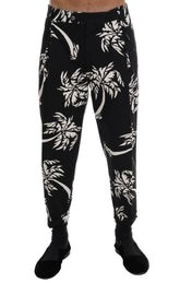 Dolce & Gabbana Black Tree Cotton Stretch Pants -   -  Dolce & Gabbana.